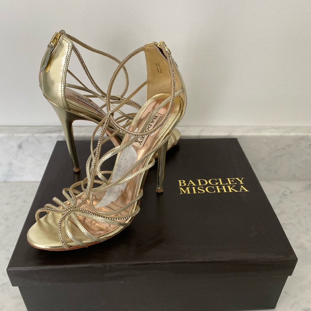 Badgley Mischka Gold Heel Sandals